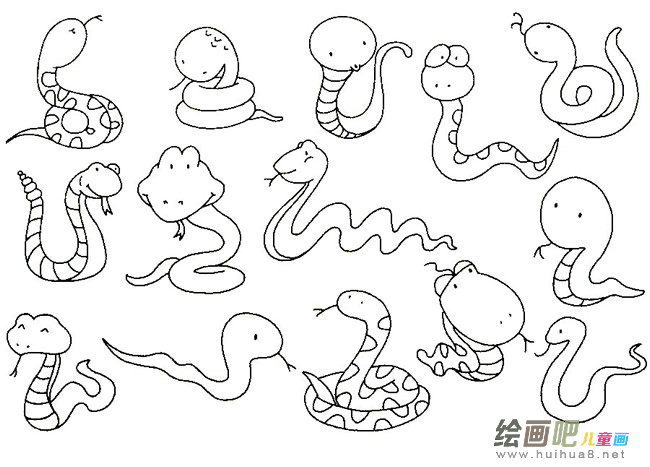 蛇的简笔画图片大全
