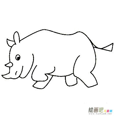 儿童犀牛简笔画图片