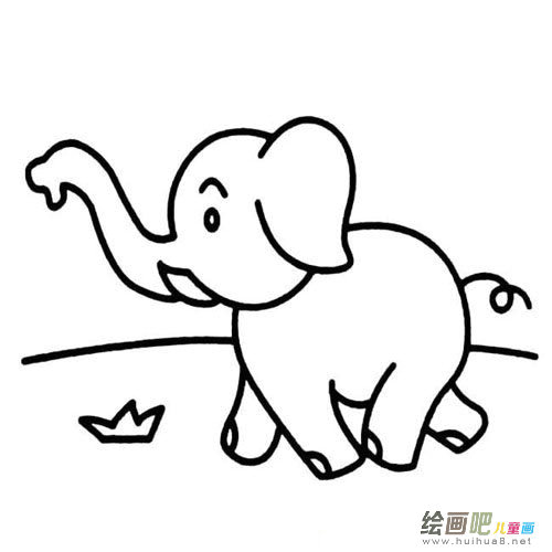 幼儿简笔画大象的画法