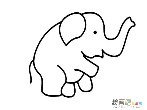 幼儿简笔画大象的画法