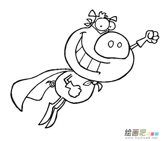 飞猪简笔画图片 带翅膀的猪卡通简笔画