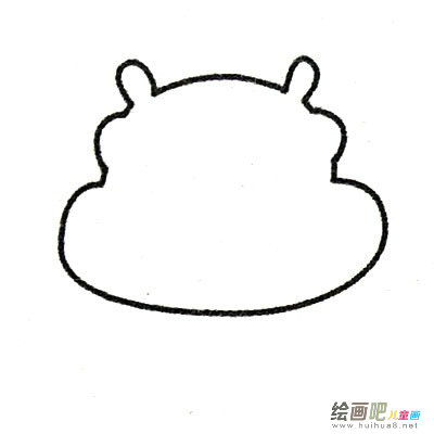 河马简笔画的画法步骤图