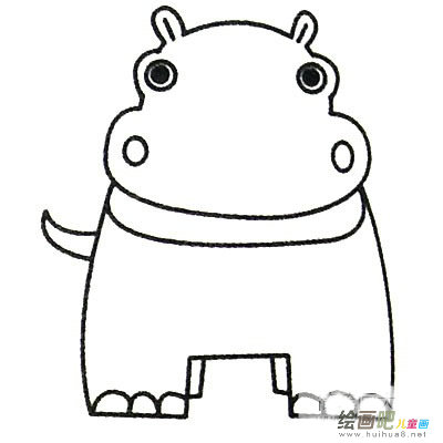 河马简笔画怎么画