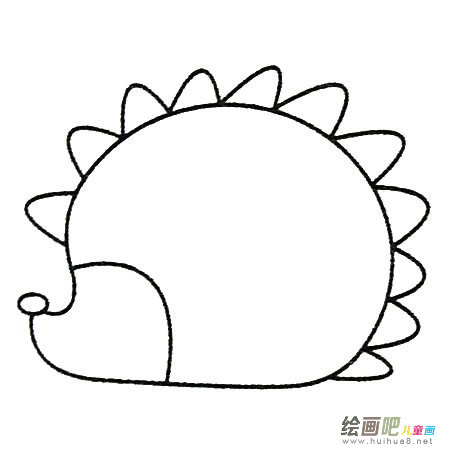 幼儿刺猬简笔画的画法步骤图片