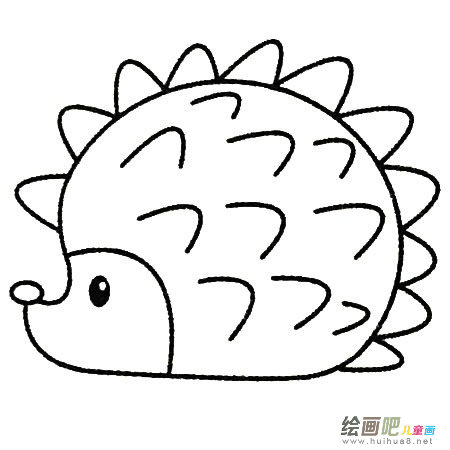 幼儿刺猬简笔画的画法步骤图片