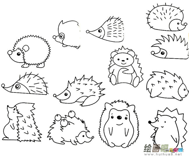 简单的刺猬简笔画图片大全