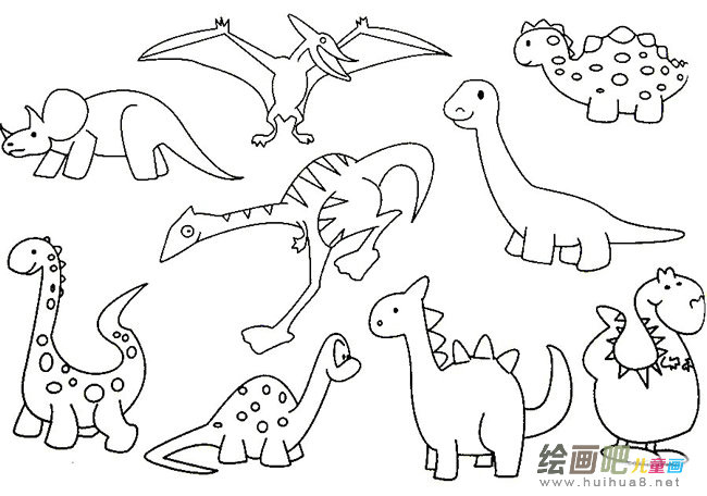 恐龙简笔画图片大全
