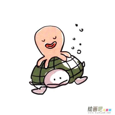卡通章鱼简笔画四步画出 卡通章鱼简笔画图片