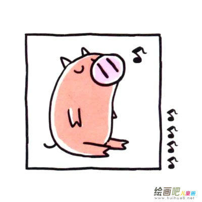 可爱小猪简笔画图片四步画出