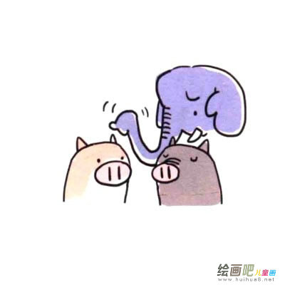 可爱小猪简笔画图片四步画出
