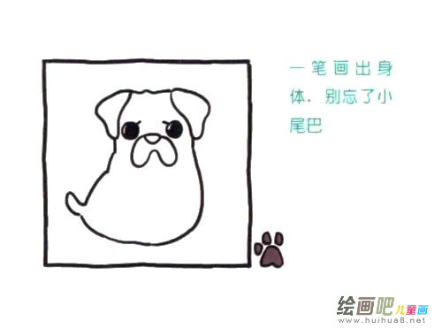 巴哥犬简笔画图片