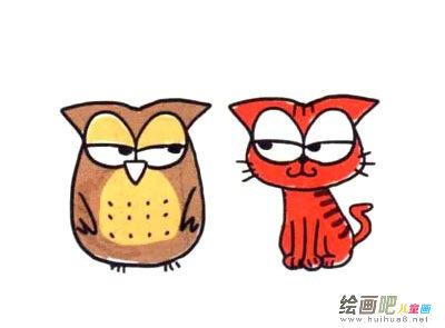 猫头鹰简笔画图片大全