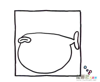 四步画出涂色的刺豚鱼简笔画图片