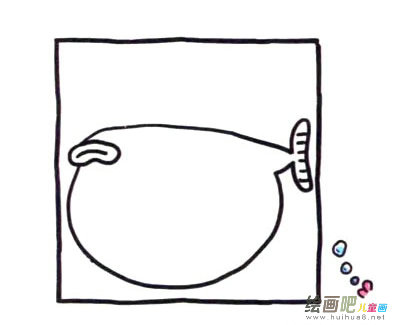 四步画出涂色的刺豚鱼简笔画图片