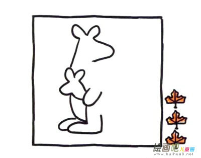 袋鼠简笔画图片大全 四步画出涂上颜色的袋鼠简笔画步骤图