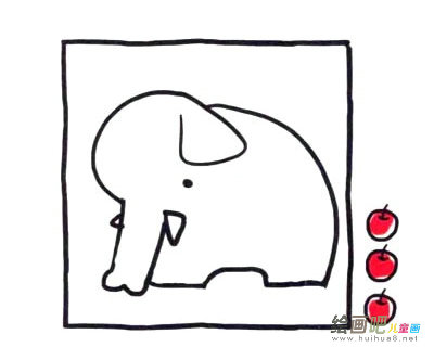 大象简笔画大全 四步画出涂色的大象简笔画步骤图