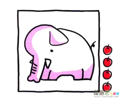 大象简笔画大全 四步画出涂色的大象简笔画步骤图