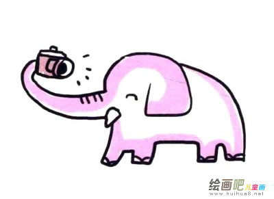 大象简笔画大全 四步画出涂色的大象简笔画步骤图