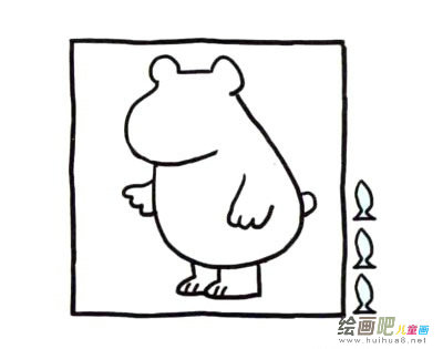 北极熊简笔画图片 四步画出涂色的北极熊简笔画步骤图