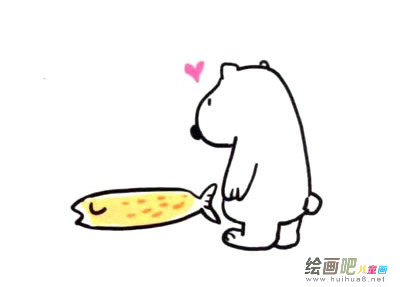 北极熊简笔画图片 四步画出涂色的北极熊简笔画步骤图