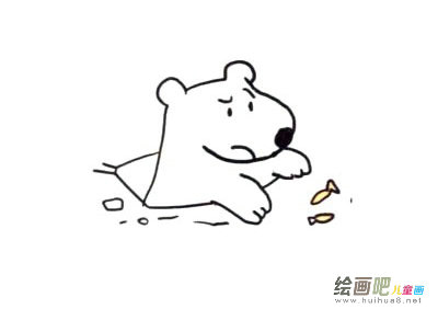 北极熊简笔画图片 四步画出涂色的北极熊简笔画步骤图