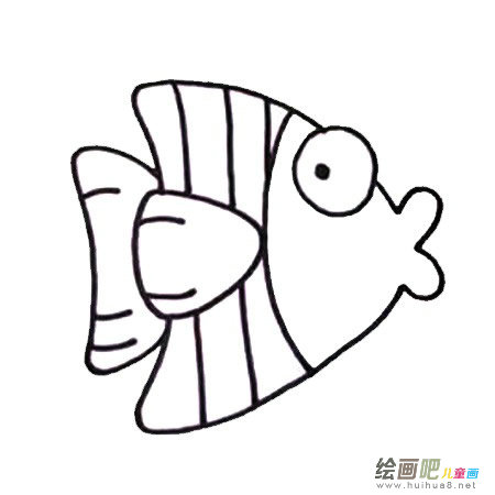 六步画出小丑鱼简笔画彩色图片