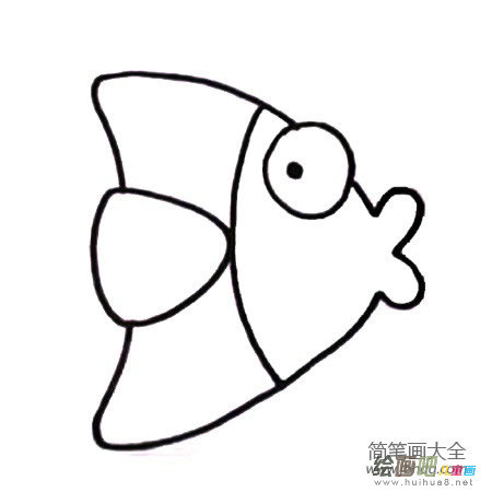 六步画出小丑鱼简笔画彩色图片