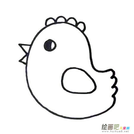 六步画出小鸡简笔画彩色图片