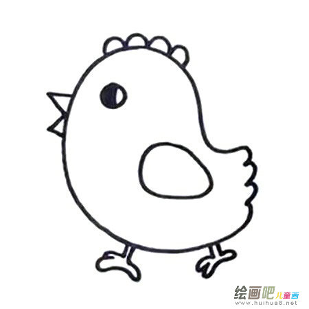 六步画出小鸡简笔画彩色图片