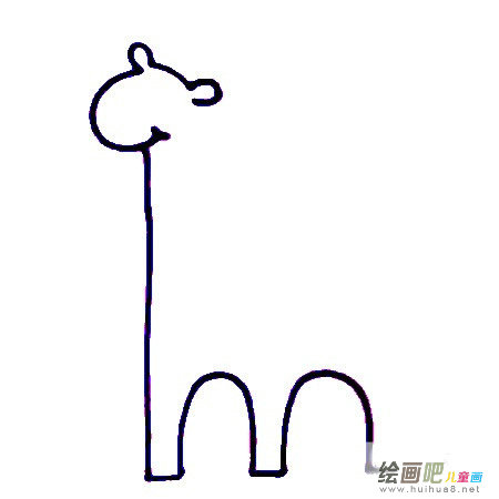 九步画出长颈鹿简笔画彩色图片