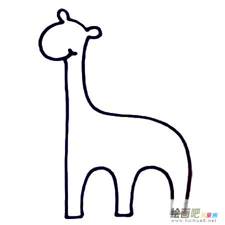 九步画出长颈鹿简笔画彩色图片