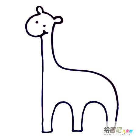 九步画出长颈鹿简笔画彩色图片