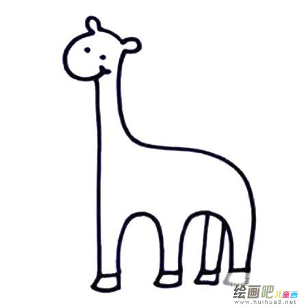 九步画出长颈鹿简笔画彩色图片