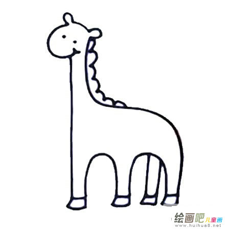 九步画出长颈鹿简笔画彩色图片
