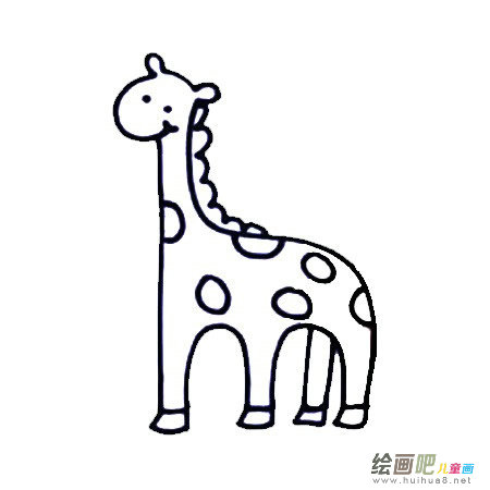 九步画出长颈鹿简笔画彩色图片