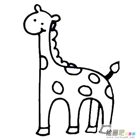 九步画出长颈鹿简笔画彩色图片