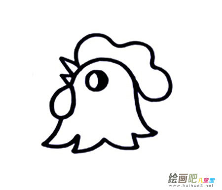 六步画出公鸡简笔画彩色图片