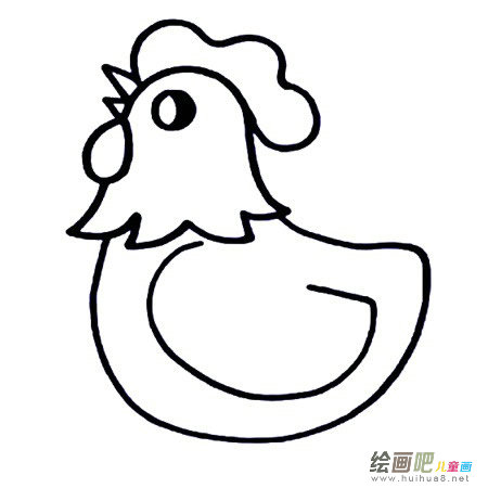 六步画出公鸡简笔画彩色图片