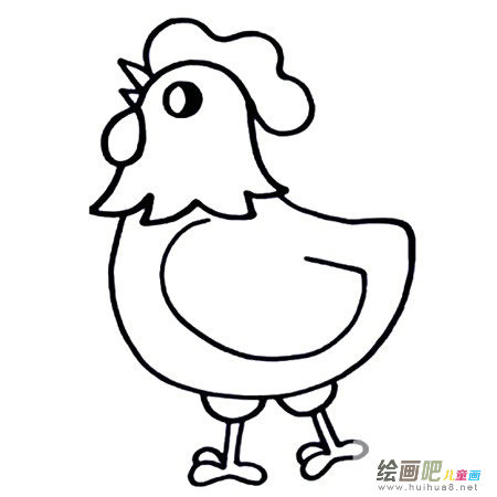 六步画出公鸡简笔画彩色图片