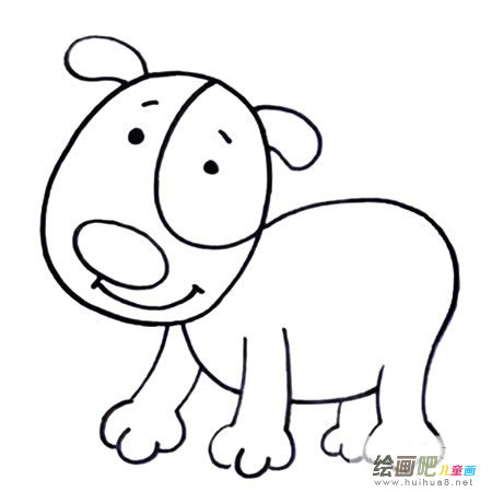 六步画出小狗简笔画彩色图片