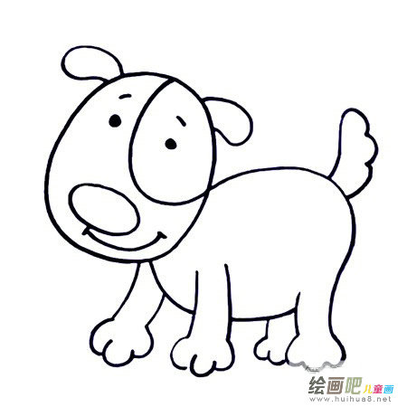 六步画出小狗简笔画彩色图片