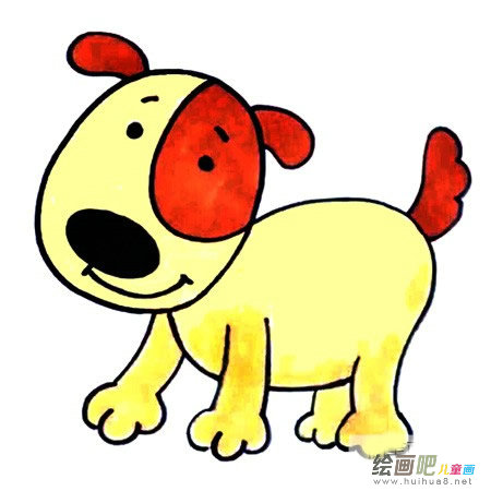 六步画出小狗简笔画彩色图片