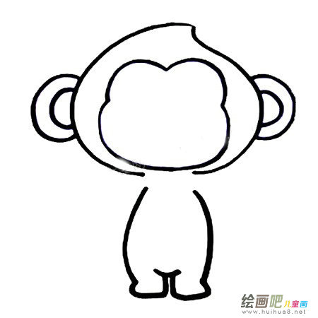 六步画出猴子简笔画彩色图片