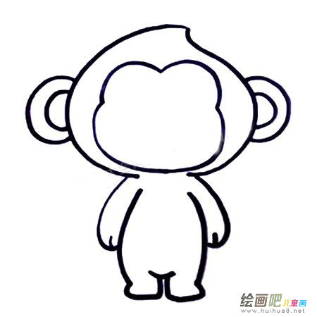 六步画出猴子简笔画彩色图片