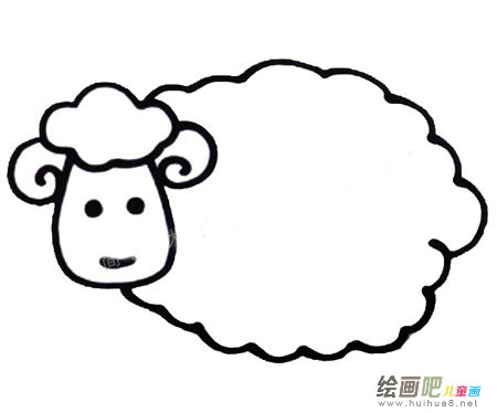 六步画出小羊简笔画彩色图片