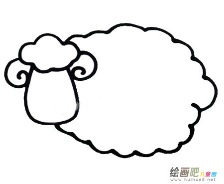 六步画出小羊简笔画彩色图片