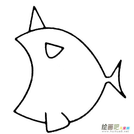 独角鲸简笔画步骤图