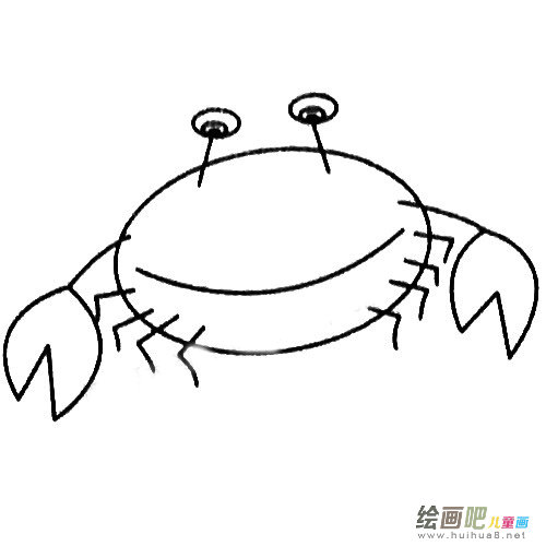 螃蟹简笔画的画法步骤