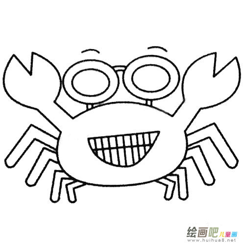 螃蟹简笔画的画法步骤