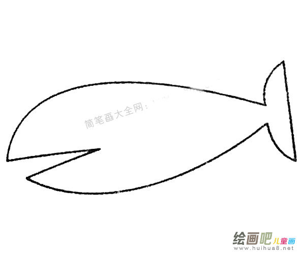 鲨鱼简笔画的画法步骤教程